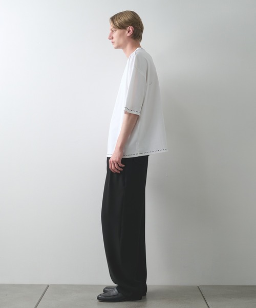 STUDIOUS(ステュディオス)の「【STUDIOUS】HAND STITCH TEE(Tシャツ/カットソー・メンズ・ホワイト/ブラック・1/2)」の22枚目の写真