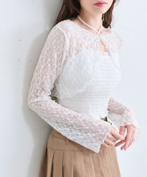 OLIVE des OLIVE（オリーブデオリーブ）の「キャミ×ボレロセット（アンサンブル・レディース・オフホワイト/ピンク/ブラック/サックスブルー・FREE）」の20枚目の写真