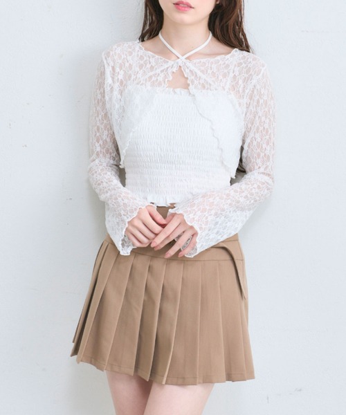 OLIVE des OLIVE（オリーブデオリーブ）の「キャミ×ボレロセット（アンサンブル・レディース・オフホワイト/ピンク/ブラック/サックスブルー・FREE）」の22枚目の写真