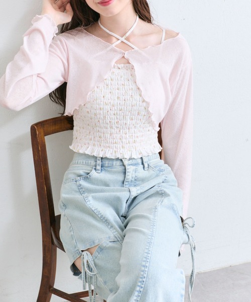 OLIVE des OLIVE（オリーブデオリーブ）の「キャミ×ボレロセット（アンサンブル・レディース・オフホワイト/ピンク/ブラック/サックスブルー・FREE）」の7枚目の写真