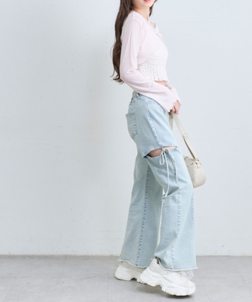 OLIVE des OLIVE（オリーブデオリーブ）の「キャミ×ボレロセット（アンサンブル・レディース・オフホワイト/ピンク/ブラック/サックスブルー・FREE）」の10枚目の写真