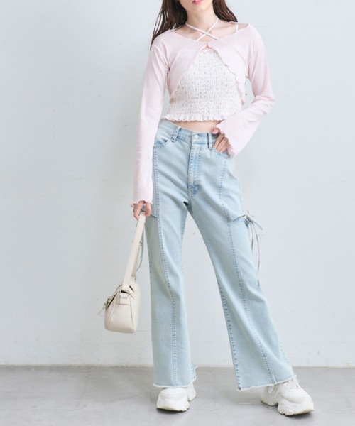 OLIVE des OLIVE（オリーブデオリーブ）の「キャミ×ボレロセット（アンサンブル・レディース・オフホワイト/ピンク/ブラック/サックスブルー・FREE）」の12枚目の写真