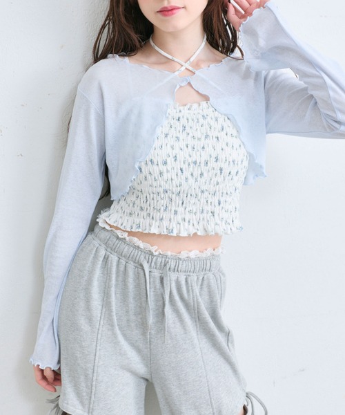 OLIVE des OLIVE（オリーブデオリーブ）の「キャミ×ボレロセット（アンサンブル・レディース・オフホワイト/ピンク/ブラック/サックスブルー・FREE）」の13枚目の写真