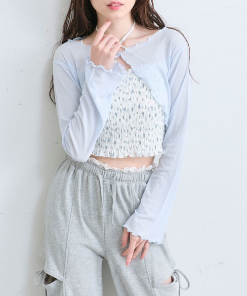 OLIVE des OLIVE（オリーブデオリーブ）の「キャミ×ボレロセット（アンサンブル・レディース・オフホワイト/ピンク/ブラック/サックスブルー・FREE）」の14枚目の写真