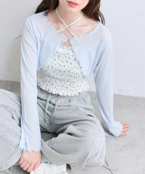 OLIVE des OLIVE（オリーブデオリーブ）の「キャミ×ボレロセット（アンサンブル・レディース・オフホワイト/ピンク/ブラック/サックスブルー・FREE）」の16枚目の写真