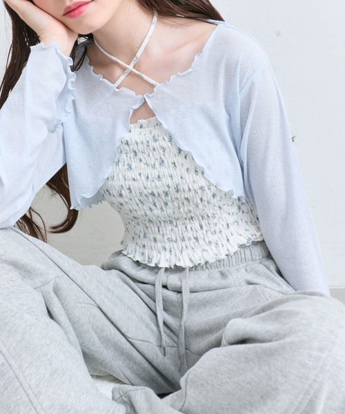 OLIVE des OLIVE（オリーブデオリーブ）の「キャミ×ボレロセット（アンサンブル・レディース・オフホワイト/ピンク/ブラック/サックスブルー・FREE）」の15枚目の写真