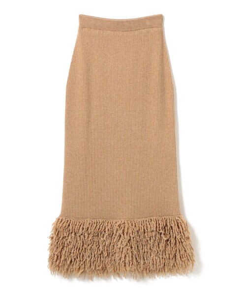 Ray BEAMS(レイビームス)の「RBS / フリンジ キリカエ ニット スカート(スカート・レディース・シルバー/ベージュ・ONE SIZE)」の2枚目の写真