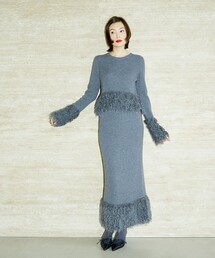 Ray BEAMS | RBS / フリンジ キリカエ ニット スカート(スカート)