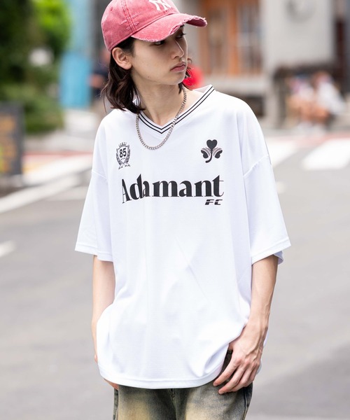 WEGO(ウィゴー)の「WEGO/アクセ付きメッシュロゴT(Tシャツ/カットソー・メンズ・ブラック/ネイビー/ホワイト・LARGE/MEDIUM)」の2枚目の写真