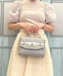 バイカラーアクセントリボンショルダーバッグ