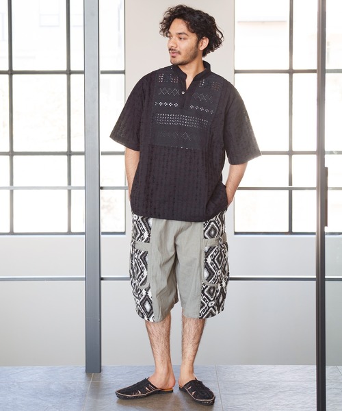 チャイハネ（チャイハネ）の「【チャイハネ】ジャカードMEN'Sハーフパンツ（その他パンツ・メンズ・ブラック/グレー/グリーン・FREE）」の11枚目の写真