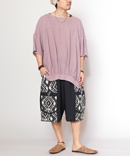 チャイハネ（チャイハネ）の「【チャイハネ】ジャカードMEN'Sハーフパンツ（その他パンツ・メンズ・ブラック/グレー/グリーン・FREE）」の6枚目の写真