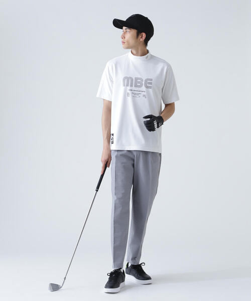 MASTER BUNNY EDITION(マスターバニーエディション)の「【MASTER BUNNY EDITION】75dフルダルサッカーストライプ半袖ハイネックカットソー(Tシャツ/カットソー・メンズ・オレンジ/グリーン/ホワイト・LARGE/X-LARGE/XX-LARGE)」の13枚目の写真