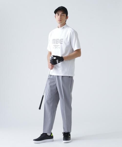 MASTER BUNNY EDITION(マスターバニーエディション)の「【MASTER BUNNY EDITION】75dフルダルサッカーストライプ半袖ハイネックカットソー(Tシャツ/カットソー・メンズ・オレンジ/グリーン/ホワイト・LARGE/X-LARGE/XX-LARGE)」の14枚目の写真