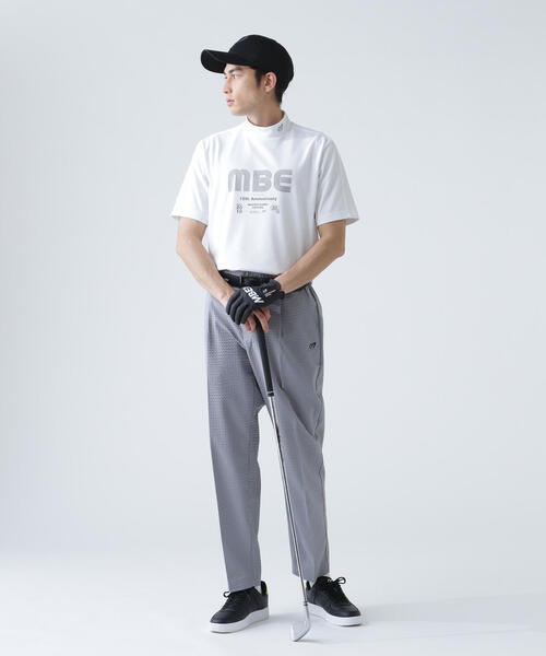 MASTER BUNNY EDITION(マスターバニーエディション)の「【MASTER BUNNY EDITION】75dフルダルサッカーストライプ半袖ハイネックカットソー(Tシャツ/カットソー・メンズ・オレンジ/グリーン/ホワイト・LARGE/X-LARGE/XX-LARGE)」の15枚目の写真