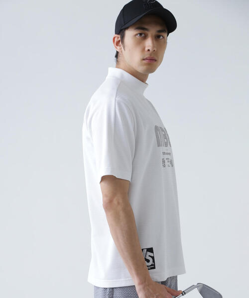 MASTER BUNNY EDITION(マスターバニーエディション)の「【MASTER BUNNY EDITION】75dフルダルサッカーストライプ半袖ハイネックカットソー(Tシャツ/カットソー・メンズ・オレンジ/グリーン/ホワイト・LARGE/X-LARGE/XX-LARGE)」の16枚目の写真