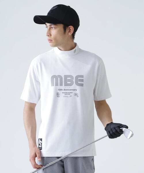 MASTER BUNNY EDITION(マスターバニーエディション)の「【MASTER BUNNY EDITION】75dフルダルサッカーストライプ半袖ハイネックカットソー(Tシャツ/カットソー・メンズ・オレンジ/グリーン/ホワイト・LARGE/X-LARGE/XX-LARGE)」の1枚目の写真