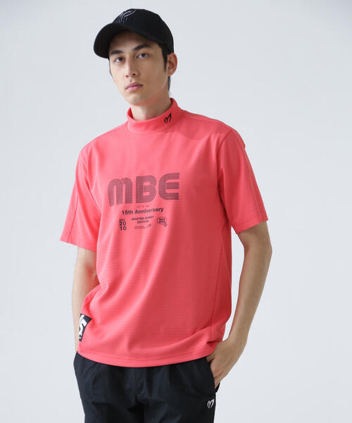 MASTER BUNNY EDITION(マスターバニーエディション)の「【MASTER BUNNY EDITION】75dフルダルサッカーストライプ半袖ハイネックカットソー(Tシャツ/カットソー・メンズ・オレンジ/グリーン/ホワイト・LARGE/X-LARGE/XX-LARGE)」の3枚目の写真