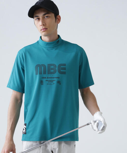 MASTER BUNNY EDITION(マスターバニーエディション)の「【MASTER BUNNY EDITION】75dフルダルサッカーストライプ半袖ハイネックカットソー(Tシャツ/カットソー・メンズ・オレンジ/グリーン/ホワイト・LARGE/X-LARGE/XX-LARGE)」の2枚目の写真