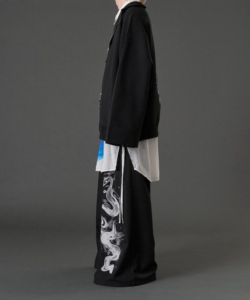 COMME des GARÇONSフロッキープリントサークルシアーブラウス セール】サークルペイントコードロングシアーシャツ（シャツ/ブラウス