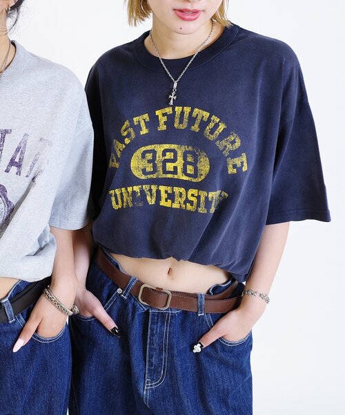 WHO'S WHO gallery(フーズフーギャラリー)の「【From Vintage】 WRONGカレッジTEE(Tシャツ/カットソー・レディース・グレー/ネイビー・FREE)」の10枚目の写真