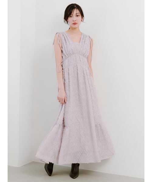 セール】【00サイズあり】ジャガードドロストディティールワンピース