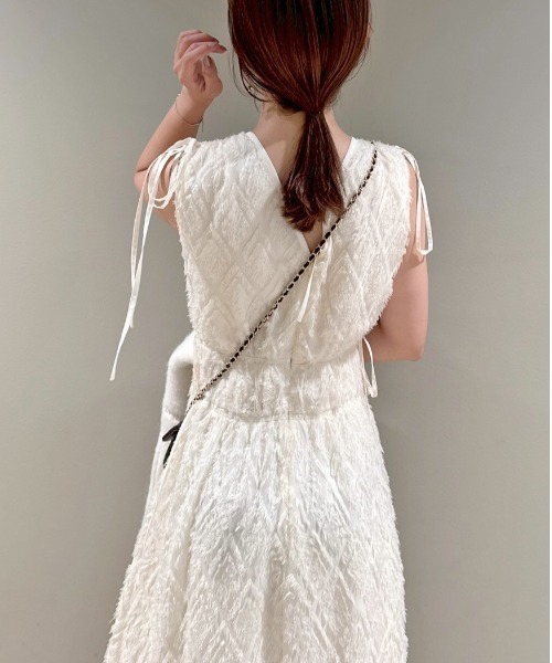 SNIDEL（スナイデル）の「【00サイズあり】ジャガードドロストディティールワンピース（ワンピース・レディース・ネイビー/ピンク/アイボリー・0/1/00）」の13枚目の写真