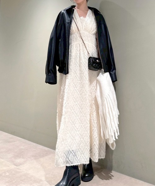 00サイズあり】ジャガードドロストディティールワンピース