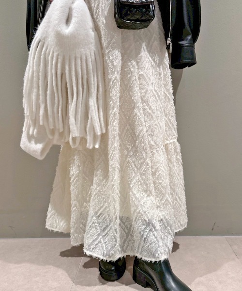 SNIDEL（スナイデル）の「【00サイズあり】ジャガードドロストディティールワンピース（ワンピース・レディース・ネイビー/ピンク/アイボリー・0/1/00）」の16枚目の写真