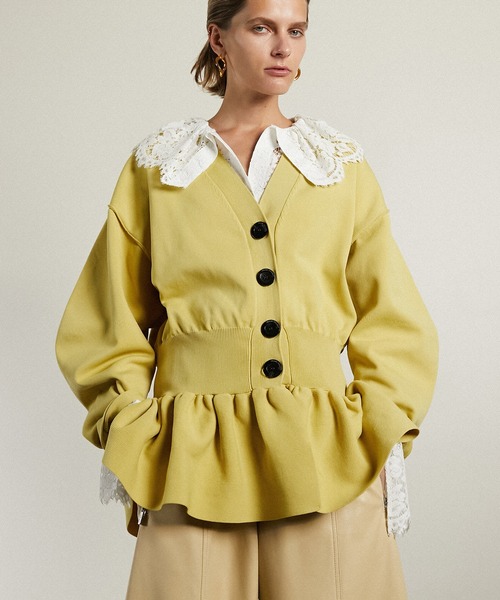 コクーンスリーブペプラムニットカーデ / Cocoon Sleeve Peplum Knit