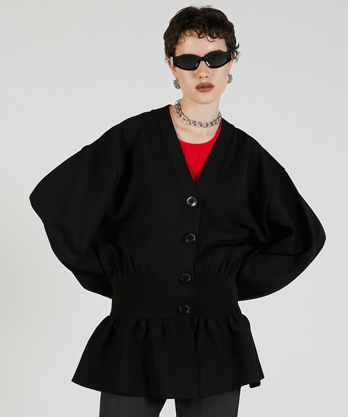 セール】コクーンスリーブペプラムニットカーデ / Cocoon Sleeve