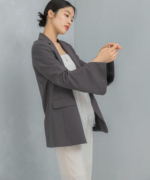 URBAN RESEARCH ROSSO WOMEN(アーバンリサーチ ロッソ)の「防シワスリットスリーブデザインジャケット(その他アウター・レディース・グレー・36/38)」の3枚目の写真