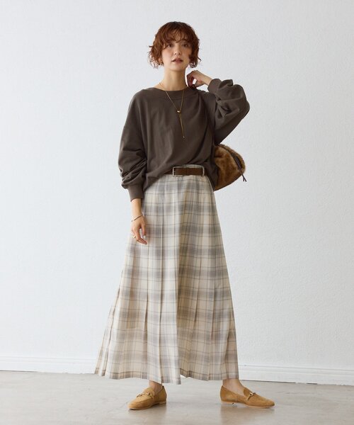 RIVE DROITE（リヴドロワ）の「シアーチェックプリーツスカート（スカート・レディース・ブラック/オフホワイト・38/36）」の16枚目の写真