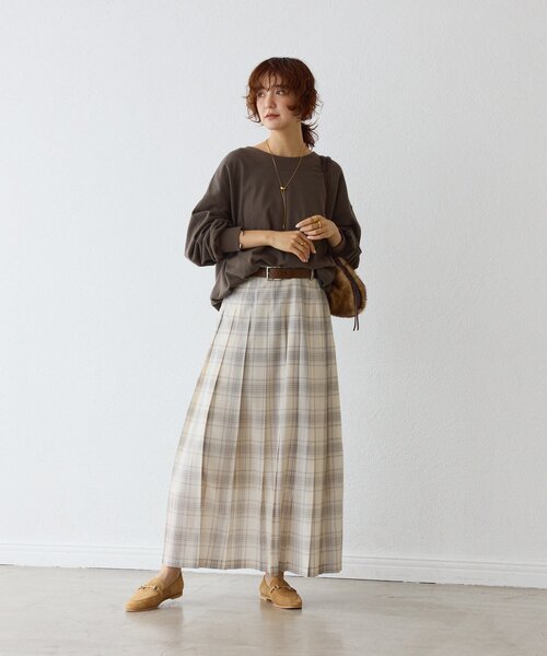 RIVE DROITE（リヴドロワ）の「シアーチェックプリーツスカート（スカート・レディース・ブラック/オフホワイト・38/36）」の17枚目の写真