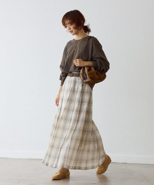 RIVE DROITE（リヴドロワ）の「シアーチェックプリーツスカート（スカート・レディース・ブラック/オフホワイト・38/36）」の18枚目の写真