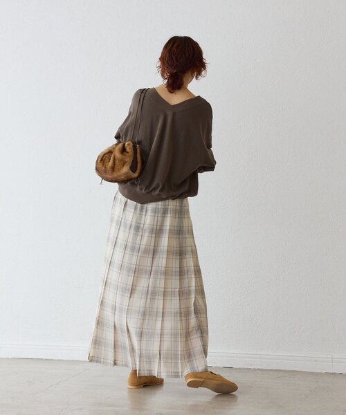 RIVE DROITE（リヴドロワ）の「シアーチェックプリーツスカート（スカート・レディース・ブラック/オフホワイト・38/36）」の19枚目の写真