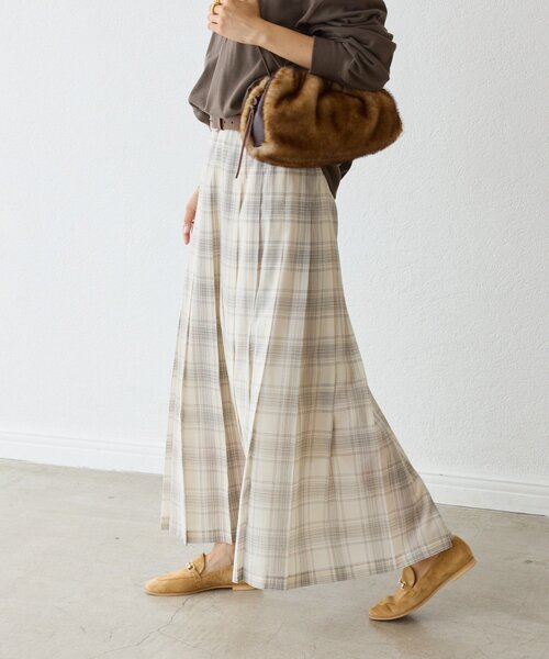 RIVE DROITE（リヴドロワ）の「シアーチェックプリーツスカート（スカート・レディース・ブラック/オフホワイト・38/36）」の21枚目の写真