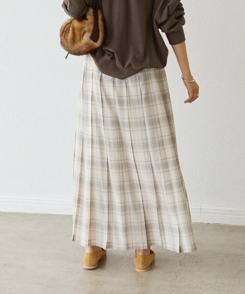 RIVE DROITE（リヴドロワ）の「シアーチェックプリーツスカート（スカート・レディース・ブラック/オフホワイト・38/36）」の22枚目の写真