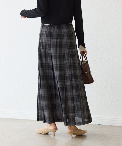 RIVE DROITE（リヴドロワ）の「シアーチェックプリーツスカート（スカート・レディース・ブラック/オフホワイト・38/36）」の3枚目の写真