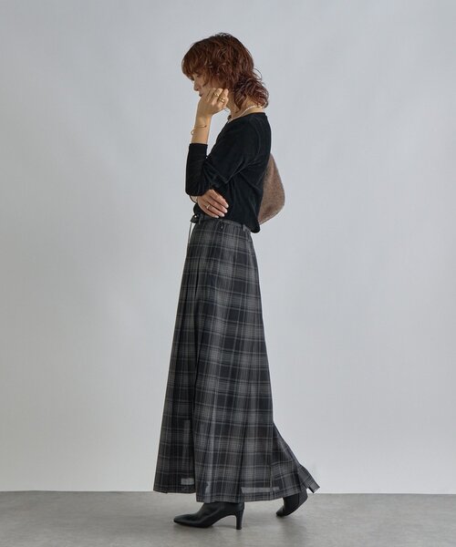 RIVE DROITE（リヴドロワ）の「シアーチェックプリーツスカート（スカート・レディース・ブラック/オフホワイト・38/36）」の5枚目の写真