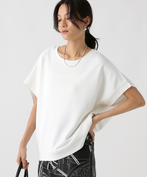 Elura（エルーラ）の「裏毛ドルマンプルオーバー/588164（Tシャツ/カットソー・レディース・ホワイト/チャコールグレー/ライトベージュ・FREE）」の2枚目の写真