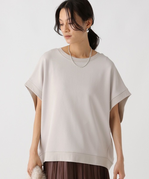 Elura（エルーラ）の「裏毛ドルマンプルオーバー/588164（Tシャツ/カットソー・レディース・ホワイト/チャコールグレー/ライトベージュ・FREE）」の3枚目の写真