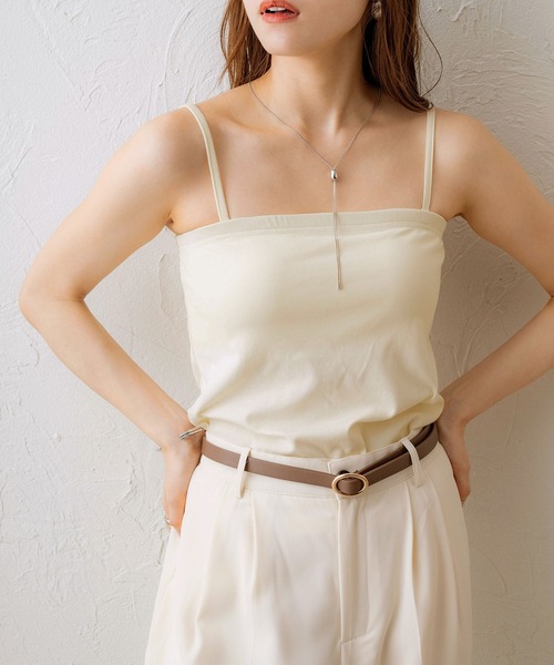 NOAHL（ノアル）の「【NOAHL】接触冷感カップ付き2wayキャミソール（キャミソール・レディース・ミント/ホワイト系/ブラウン系・FREE）」の4枚目の写真