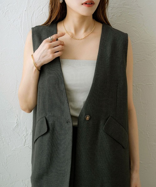 NOAHL（ノアル）の「【NOAHL】接触冷感カップ付き2wayキャミソール（キャミソール・レディース・ミント/ホワイト系/ブラウン系・FREE）」の14枚目の写真