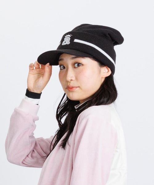 セール】<LADIES>ラインニットキャップ（ニットキャップ/ビーニー