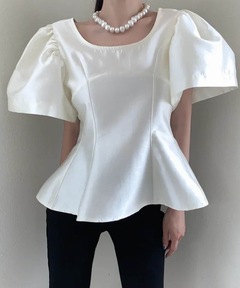 【新品】herlipto Lily Shawl Peplum Top white Lily Shawl Peplum Top