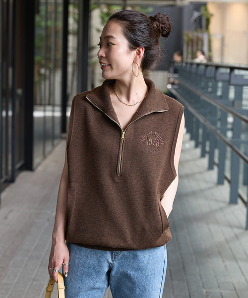 B.C STOCK(ベーセーストック)の「手洗い可 / Wレイヤードライバーズベスト(ベスト・レディース・ブラウン/ホワイト・FREE)」の17枚目の写真