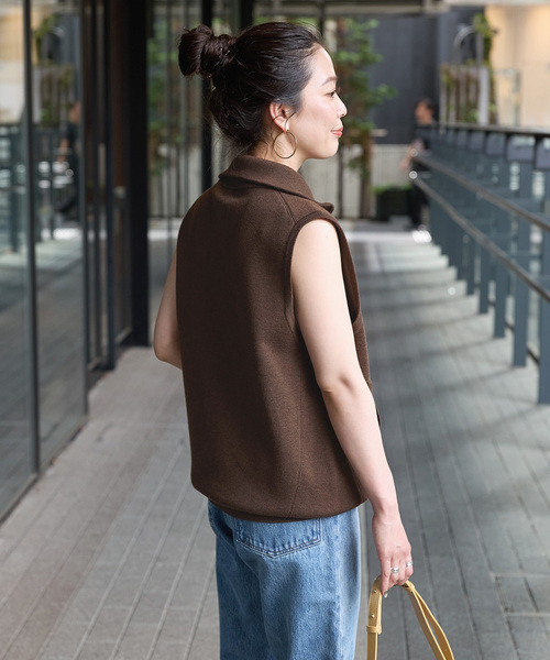 B.C STOCK(ベーセーストック)の「手洗い可 / Wレイヤードライバーズベスト(ベスト・レディース・ブラウン/ホワイト・FREE)」の20枚目の写真