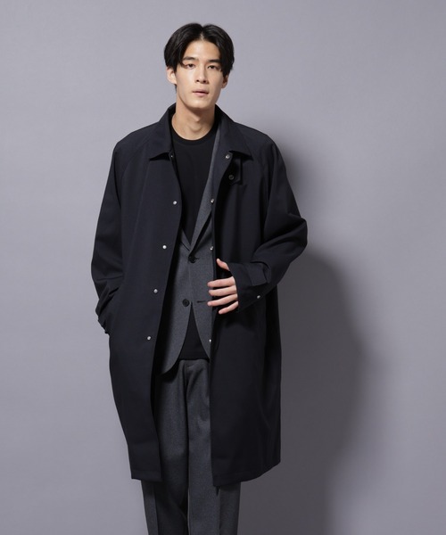 NANO universe（ナノユニバース）の「「RainComfortWear」ダントツ撥水透湿コーティングステンカラーコート（ステンカラーコート・メンズ・チャコール/ダークネイビー・S/M/L）」の9枚目の写真