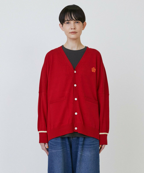 FRAPBOIS(フラボア)の「マークカーデ2(カーディガン/ボレロ・レディース・ブラック/グレー/レッド・2/1)」の1枚目の写真